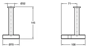 Держатель туалетной бумаги Jacob Delafon Singulier хром 15217D-CP, 2