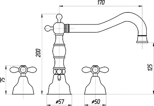 Смеситель для раковины Migliore Princeton Plus золото ML.PRP-8012.Do
