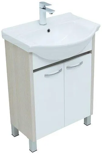 Тумба под умывальник напольная Aquanet Донна 60 белый/белый дуб 00273996