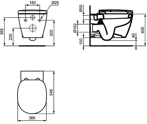 Унитаз подвесной Ideal Standard Connect белый W941103 Унитаз подвесной Ideal Standard Connect белый W941103