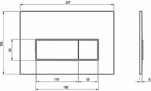 Клавиша смыва для унитаза Ravak Uni Slim X01744 черный матовый Клавиша смыва для унитаза Ravak Uni Slim X01744 черный матовый, 2