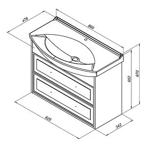 Тумба-умывальник Aquanet Остин 85 белый/дуб сонома 00252677+00185346, 2