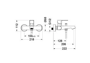 Смеситель для ванны Aquatek Оберон чёрный матовый AQ1240MB Смеситель для ванны Aquatek Оберон чёрный матовый AQ1240MB, 2