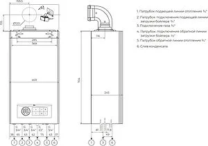Настенный конденсационный газовый котел одноконтурный турбированный 30кВт Meteor M30 H30 10680728001, 2