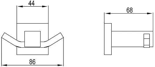 Крючок двойной Timo Selene хром 10012/00