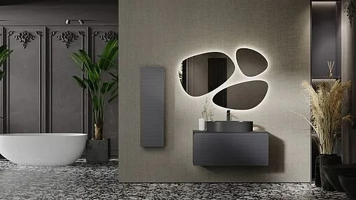 Тумба под умывальник подвесная Jorno Stone 100 антрацит Stn.01.100/P/A/JR