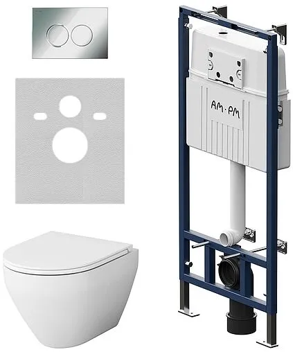 Комплект 6 в 1 Am.Pm Spirit 2.0 FlashClean IS100151.701700 с кнопкой хром глянцевый