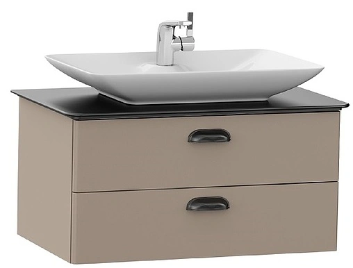 Тумба-умывальник подвесная ISVEA Bei 80 норка/чёрный 21BES064080I10SY50065SV