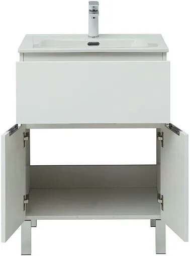 Тумба-умывальник напольная Aquanet Алвита New 60 белый матовый 00277546+00254363
