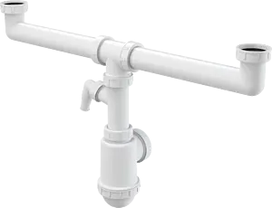 Сифон бутылочный для двойной мойки AlcaPlast A448P-DN50/40 Сифон бутылочный для двойной мойки AlcaPlast A448P-DN50/40, 1