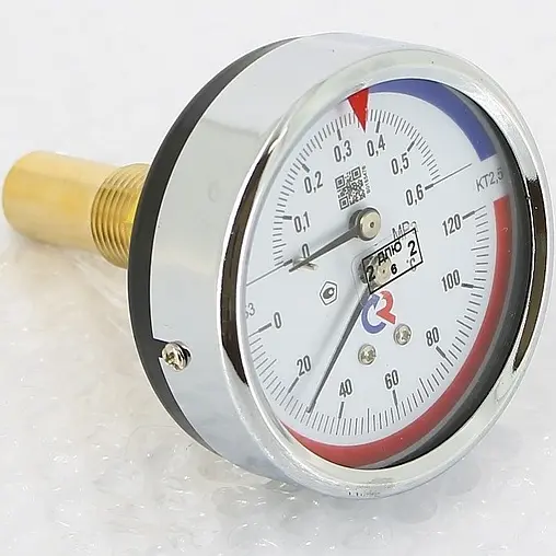 Термоманометр аксиальный Росма ТМТБ-31Т.1 80мм 6 бар 120°С гильза 46мм ½&quot; 00000002290