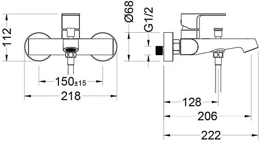 Смеситель для ванны Aquatek Оберон хром AQ1240CR Смеситель для ванны Aquatek Оберон хром AQ1240CR