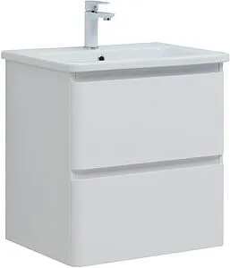 Тумба-умывальник подвесная Aquanet Эмбер 60 белый матовый 00330465+11060-KL, 1