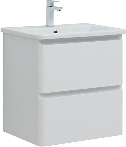 Тумба-умывальник подвесная Aquanet Эмбер 60 белый матовый 00330465+11060-KL