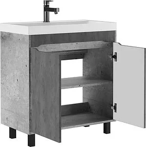 Тумба-умывальник напольный Домино Loft 80 бетон DL5608T+4627173210188, 3