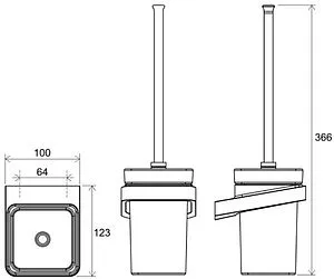 Ёршик для унитаза Ravak 10° чёрный матовый X07P566, 2