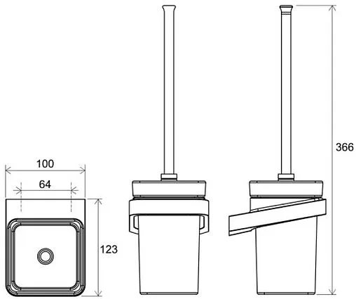 Ёршик для унитаза Ravak 10° чёрный матовый X07P566
