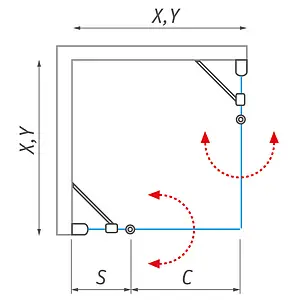 Душевая дверь 900мм прозрачное стекло Roltechnik Tower Line TDO1/900 724-9000000-00-02, 4