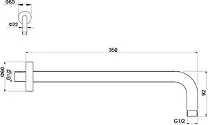 Держатель верхнего душа на стену Aquatek чёрный матовый AQ2174MB, 2