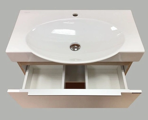 Тумба-умывальник подвесная Comforty Самара 76 кофе полоска/белый 00004135527CF