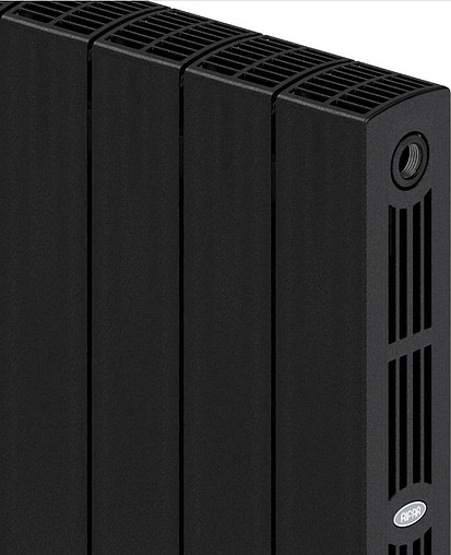 Радиатор биметаллический 12 секций нижнее правое подключение Rifar Supremo Ventil 500 черный RSVRP50012 ant