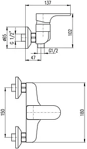 Смеситель для душа Rav Slezak Yukon белый/хром YU180.5CB, 2