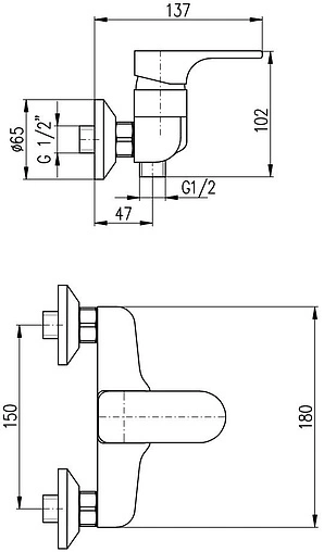 Смеситель для душа Rav Slezak Yukon белый/хром YU180.5CB