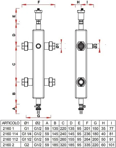 Гидрострелка 3,5 м³/час до 80 кВт 1¼&quot;нг x 1¼&quot;нг Far FA 2160 114