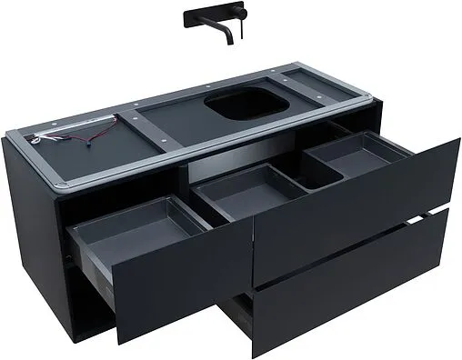 Тумба-умывальник подвесная Allen Brau Infinity 120 R антрацит 1.21007.AM+