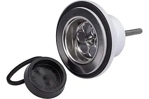 Выпуск для раковины с решеткой и пробкой Mc Alpine полированная сталь MRWW1 Выпуск для раковины с решеткой и пробкой Mc Alpine полированная сталь MRWW1, 2