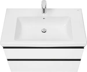 Тумба-умывальник подвесная Roca Domi 80 белый/чёрный матовый A857459806+ Тумба-умывальник подвесная Roca Domi 80 белый/чёрный матовый A857459806+, 3