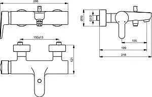 Смеситель для ванны Ideal Standard Connect blue хром B9921AA, 2