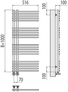 Полотенцесушитель водяной лесенка Terminus Астра П20 70х1000 полированная сталь 4670078530493, 2
