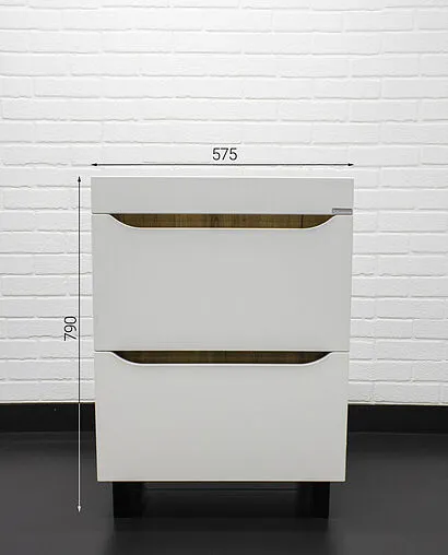 Тумба-умывальник напольная Домино Bruno 60 белый/дуб вотан DBr2903T+4607152361674