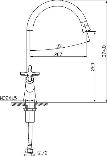 Смеситель для кухни Lemark Duetto хром LM5704C