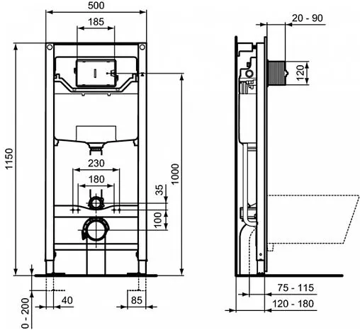 Комплект 3 в 1 Ideal Standard I.Life B RimLS+ I001401 Комплект 3 в 1 Ideal Standard I.Life B RimLS+ I001401
