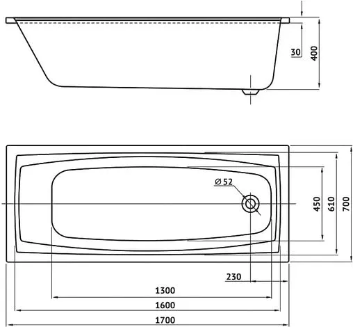 Ванна акриловая BERGES Feya 170x70 с каркасом 050015 Ванна акриловая BERGES Feya 170x70 с каркасом 050015