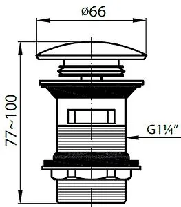 Выпуск автоматический для раковины с переливом Cezares хром CZR-SAT1-01 Выпуск автоматический для раковины с переливом Cezares хром CZR-SAT1-01, 2