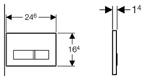 Клавиша смыва для унитаза Geberit Sigma 50 115.788.DW.5 кнопки/нерж. сталь, рамка/черный глянцевый Клавиша смыва для унитаза Geberit Sigma 50 115.788.DW.5 кнопки/нерж. сталь, рамка/черный глянцевый, 3