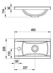 Раковина Ravak Classic 40 белый XJD01140000, 2