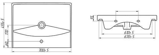 Раковина Cersanit City 70 белый S-UM-CIT70/1-w