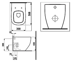 Унитаз приставной Laufen Palomba белый 8.2380.6.000.000.1, 2