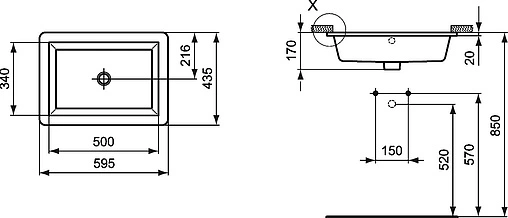 Раковина Ideal Standard Strada 60 белый K077901
