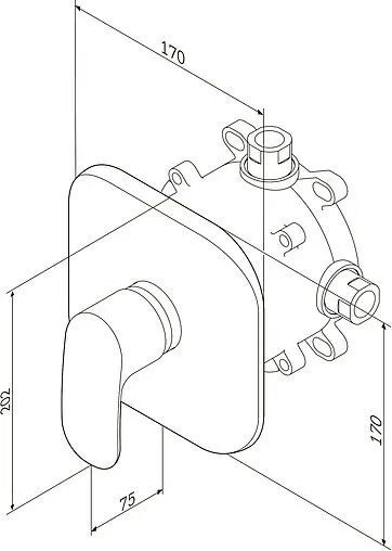 Смеситель для душа скрытого монтажа Am.Pm Sensation хром F3075000 Смеситель для душа скрытого монтажа Am.Pm Sensation хром F3075000