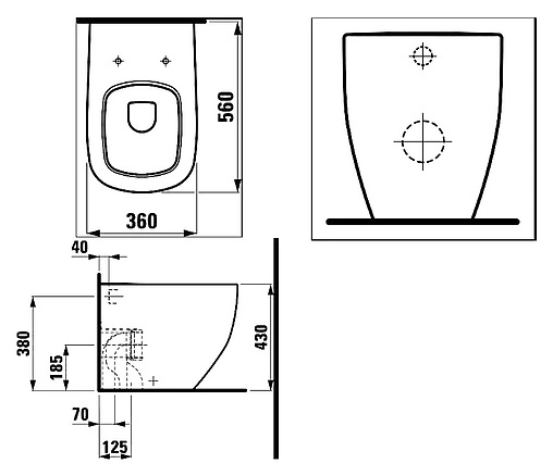 Унитаз приставной Laufen Palomba белый 8.2380.6.000.000.1
