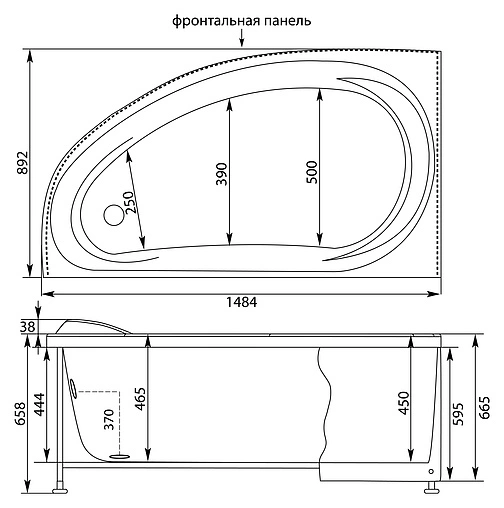 Ванна акриловая Aquanet Maldiva 150x90 L 00204001