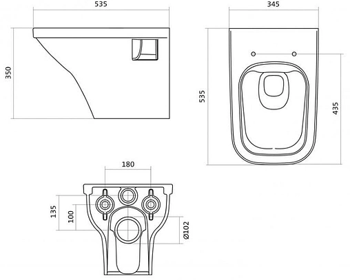 Унитаз подвесной безободковый Santek Лайн rimless белый 1WH501574