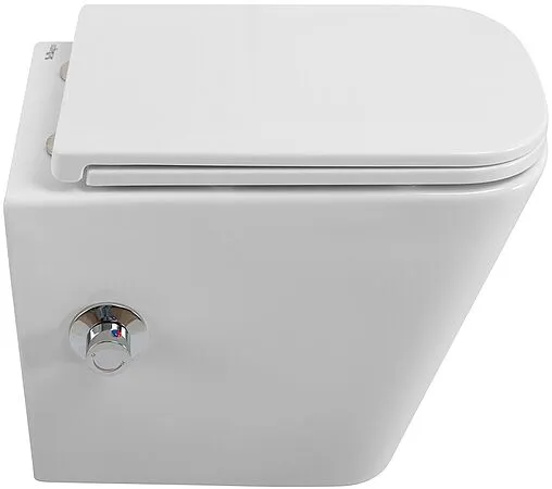 Унитаз подвесной безободковый с функцией биде и встроенным смесителем BelBagno Due белый BB3103CHR-BS/SC