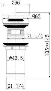 Выпуск автоматический для раковины с переливом Abber BEQUEM золото матовое AF0010G Выпуск автоматический для раковины с переливом Abber BEQUEM золото матовое AF0010G, 2