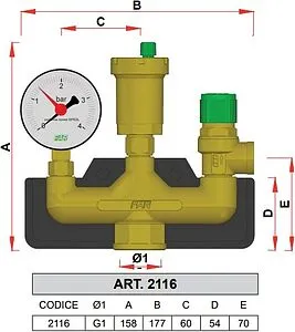 Группа безопасности котла 1&quot; 3 бар Far FA 2116, 2